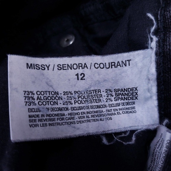 Bandolino Black Stretch Flap Pockets Womens Size 12 Mid Rise Denim Casual Pants - Picture 8 of 9